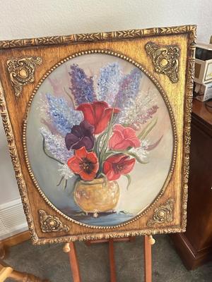 ORIGINAL OIL PAINTING BY by ANDRN on EASLE & SHERYN’S MAYPLE WOOD NUT BOWL