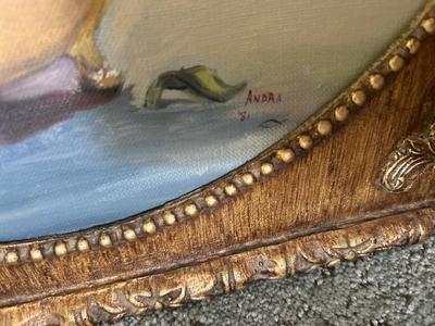 ORIGINAL OIL PAINTING BY by ANDRN on EASLE & SHERYN’S MAYPLE WOOD NUT BOWL