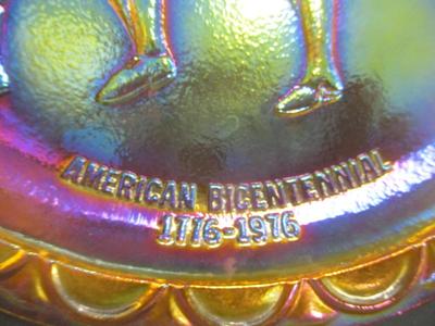 The Spirit of '76 Indiana Glass American Bicentennial Amber Carnival Glass Plate - Avon Mount Vernon George/Martha Washington...