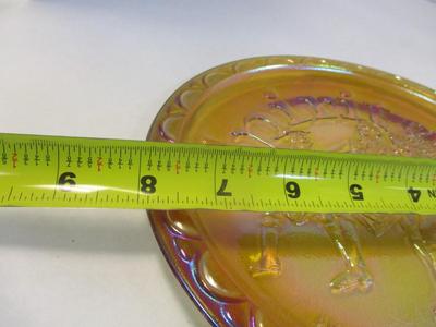The Spirit of '76 Indiana Glass American Bicentennial Amber Carnival Glass Plate - Avon Mount Vernon George/Martha Washington...