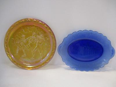 The Spirit of '76 Indiana Glass American Bicentennial Amber Carnival Glass Plate - Avon Mount Vernon George/Martha Washington...