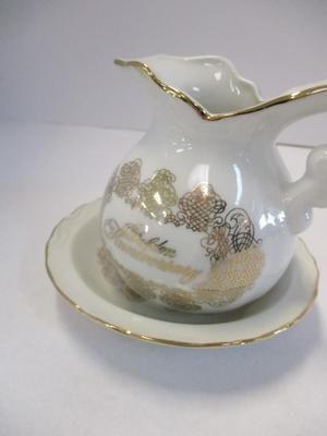 Georgian Fine China 50th Anniversary Mini Bowl & Pitcher