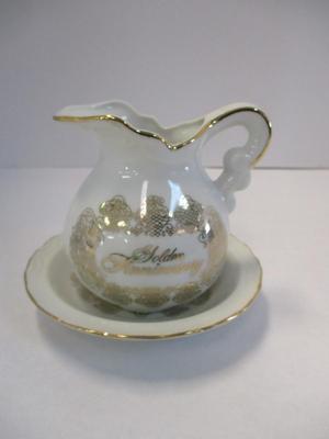 Georgian Fine China 50th Anniversary Mini Bowl & Pitcher