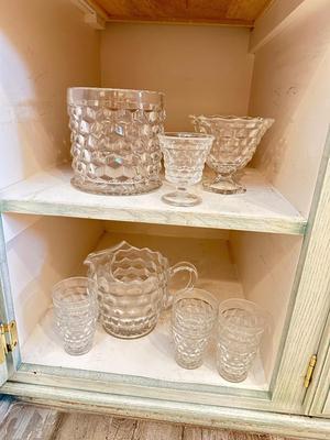Fostoria Lot with Ice Bucket, Pitcher and Footed Bowl