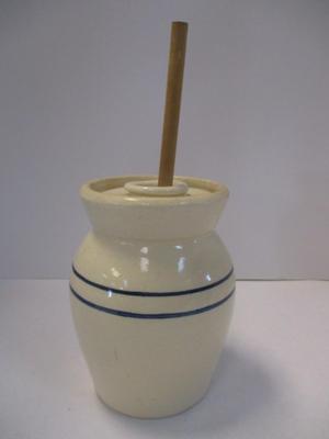 Hand Turned Marshal Texas Butter Churn Crock