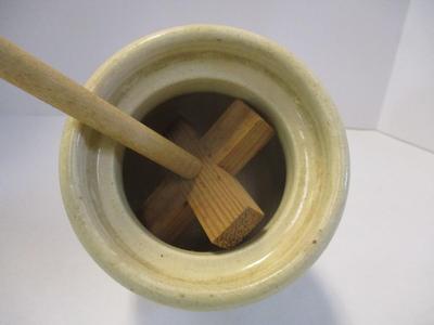 Hand Turned Marshal Texas Butter Churn Crock