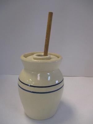 Hand Turned Marshal Texas Butter Churn Crock