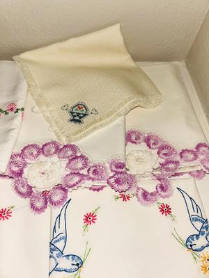 FULL SIZED SHEETS AND STANDARD EMBROIDERED PILLOW CASES