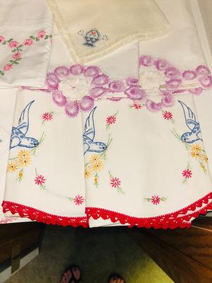 FULL SIZED SHEETS AND STANDARD EMBROIDERED PILLOW CASES