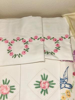 FULL SIZED SHEETS AND STANDARD EMBROIDERED PILLOW CASES