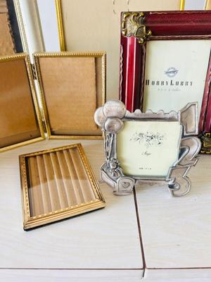 BRASS AND SILVER TONE PICTURE FRAMES