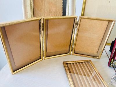 BRASS AND SILVER TONE PICTURE FRAMES