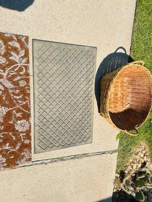 WELCOME AND ENTRY DOOR MATS PLUS A SHOE BASKET
