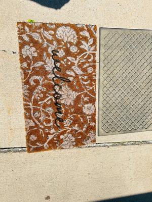 WELCOME AND ENTRY DOOR MATS PLUS A SHOE BASKET