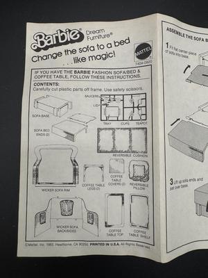 Unassembled Barbie Living Room Set - Dream Furniture Collection 1983