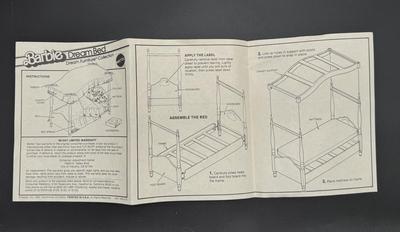 Barbie Dream Canopy Bed 1982 Original Box and Instructions