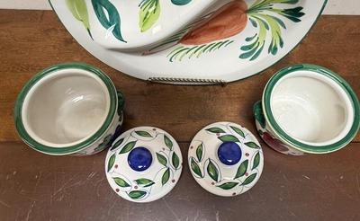 Sale Photo Thumbnail #312: There are chips on the edges of serving bowl, see photos. Otherwise in good used condition.