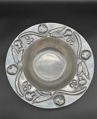 Pewter Center Bowl with Fruit Motif