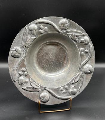 Pewter Center Bowl with Fruit Motif