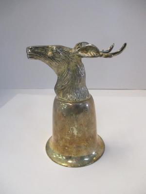 Vintage Brass Deer Elk Stag Head Stirrup Cup