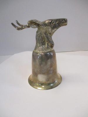 Vintage Brass Deer Elk Stag Head Stirrup Cup
