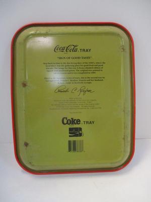 Coca Cola Coke Vintage 1994 Diner Tray Sign of Good Taste Artist Pamela Renfroe