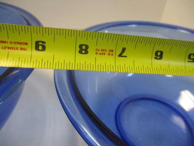 Vintage Pyrex Cobalt Blue Mixing Bowls Approx 10" & 8 1/2"