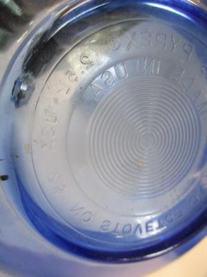 Vintage Pyrex Cobalt Blue Mixing Bowls Approx 10" & 8 1/2"