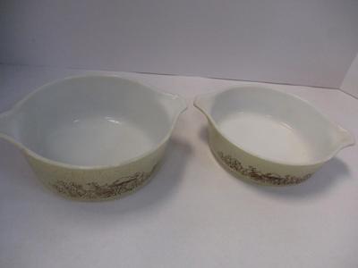 Vintage Pyrex Forest Francies Mushroom Casserole Baking Dishes
