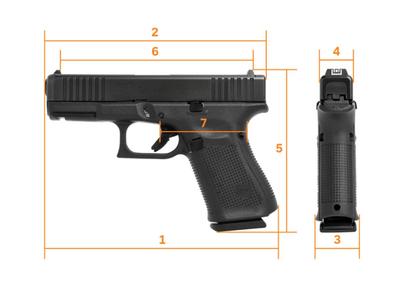 Sale Photo Thumbnail #17: MANUFACTURER: GLOCK
FAMILY: G19 Series
MODEL: G19 G5
TYPE: Semi-Auto Pistol
ITEM GROUP: Centerfire Polymer Pistols
ACTION: Safe Action
CALIBER/GAUGE: 9mm
FINISH: nDLC
FINISH TYPE: Black
FRAME: Polymer Frame
BARREL: 4.02"
OVERALL LENGTH: 7.28"
CAPACITY: 15
