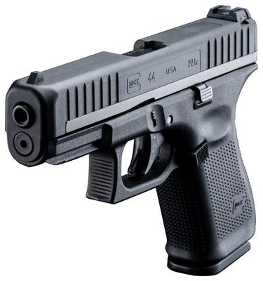 Sale Photo Thumbnail #19: MANUFACTURER: GLOCK
FAMILY: G44 Series
MODEL: G44
TYPE: Semi-Auto Pistol
ITEM GROUP: Centerfire Polymer Pistols
ACTION: Safe Action
CALIBER/GAUGE: 22 LR
FINISH: nDLC
FINISH TYPE: Black
FRAME: Polymer Frame
BARREL: 4.02"
OVERALL LENGTH: 7.28"
CAPACITY: 10 
