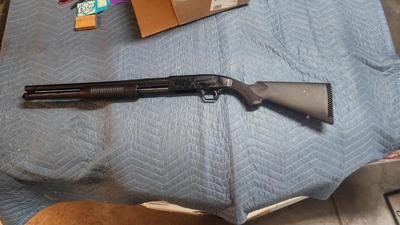 Sale Photo Thumbnail #27: MANUFACTURER: Mossberg
FAMILY: 88 Series
MODEL: 88 Security
TYPE: Shotgun
ITEM GROUP: Tactical Pump Shotguns
ACTION: Pump Action
CALIBER/GAUGE: 12 Gauge
FINISH: Blue
STOCK: Synthetic Stock
STOCK/GRIPS: Black Synthetic
BARREL: 18.5"
CAPACITY: 5 + 1
Listed 