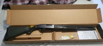Sale Photo Thumbnail #26: MANUFACTURER: Mossberg
FAMILY: 88 Series
MODEL: 88 Security
TYPE: Shotgun
ITEM GROUP: Tactical Pump Shotguns
ACTION: Pump Action
CALIBER/GAUGE: 12 Gauge
FINISH: Blue
STOCK: Synthetic Stock
STOCK/GRIPS: Black Synthetic
BARREL: 18.5"
CAPACITY: 5 + 1
Listed 