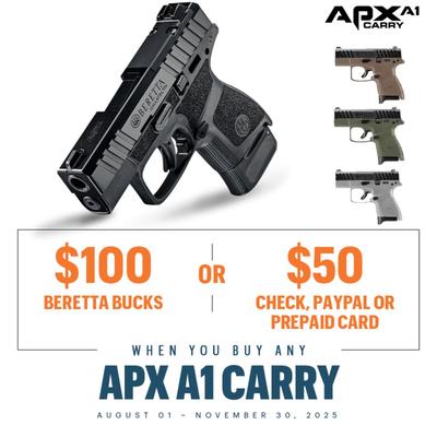 Sale Photo Thumbnail #37: MANUFACTURER: Beretta
FAMILY: APX Series
MODEL: APX A1 Carry
TYPE: Semi-Auto Pistol
ITEM GROUP: Centerfire Polymer Pistols
ACTION: Single Action
CALIBER/GAUGE: 9mm
FINISH: Matte Black
FINISH TYPE: Black
FRAME: Polymer Frame
STOCK/GRIPS: Black Polymer
BARR