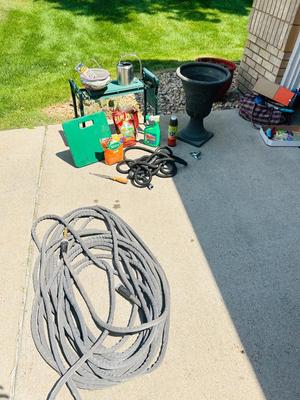 GARDEN HOSES, PLANTER, SPRINKLER YARD CHEMICALS AND MORE!