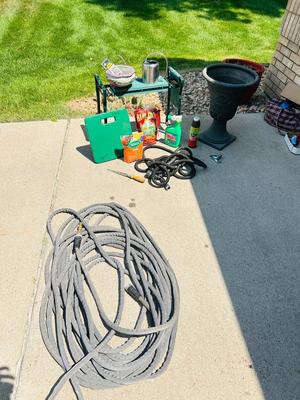 GARDEN HOSES, PLANTER, SPRINKLER YARD CHEMICALS AND MORE!