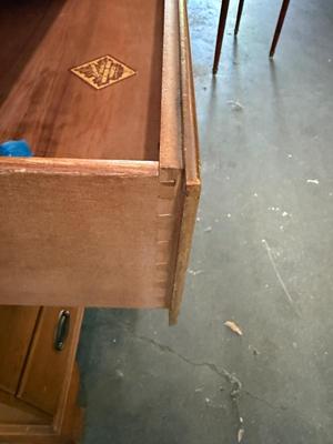 Sale Photo Thumbnail #215: This is for the nicest little desk. It is made out of maple. It’s dovetailed. It’s in very good condition and it has a key to lock. The measurements are on the pictures.