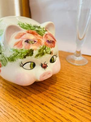 CUTE LITTLE PIGGY BANK, BARVARIA PLATE AND MCCOY DISH