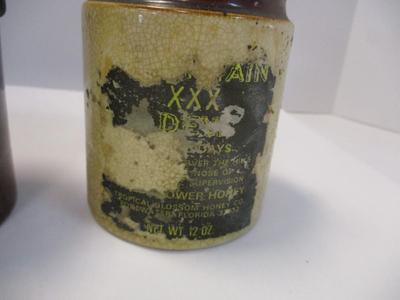 Vintage Cheese Crock w/ Locking Lid & Vintage Small Crock With Cork Honey Stoneware