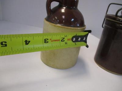 Vintage Cheese Crock w/ Locking Lid & Vintage Small Crock With Cork Honey Stoneware