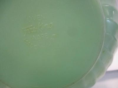 Vintage Jadeite Swirl Fire King Mixing Bowl