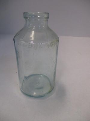 5 - Vintage Aqua Blue Davis OK. Baking Powder Glass Bottle