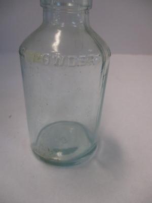 5 - Vintage Aqua Blue Davis OK. Baking Powder Glass Bottle