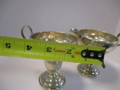 Preisner Sterling Silver Antique Weighted Creamer & Sugar Bowl