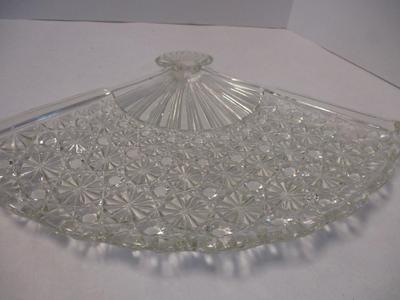 Antique Japanese Satsuma & Crystal Fan Shape Dishes