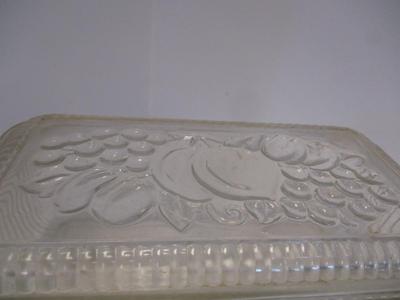 Vintage Federal Glass Refrigerator Covered Dish Embossed Vegetable & Square Dish Ribbed 1932 Anchor Hocking Vintage Design