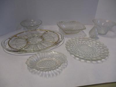 Antique Crystal/Pressed Serving Dishes (See Description)