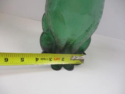 Vintage 14 1/2" MCM Green Glass Kitty Cat Empoli Italian Bottle Decanter 1960's