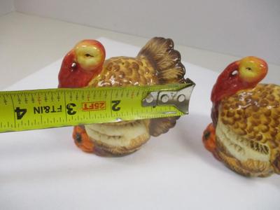 Bella Casa By Ganz Ceramic Turkey Salt & Pepper Shakers Set Hand Painted