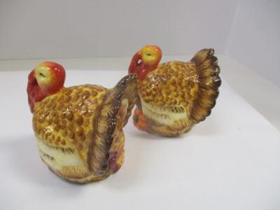 Bella Casa By Ganz Ceramic Turkey Salt & Pepper Shakers Set Hand Painted